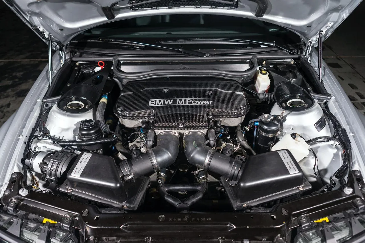 Close Up of Bmw Engine Showing Mechanical Performance Parts