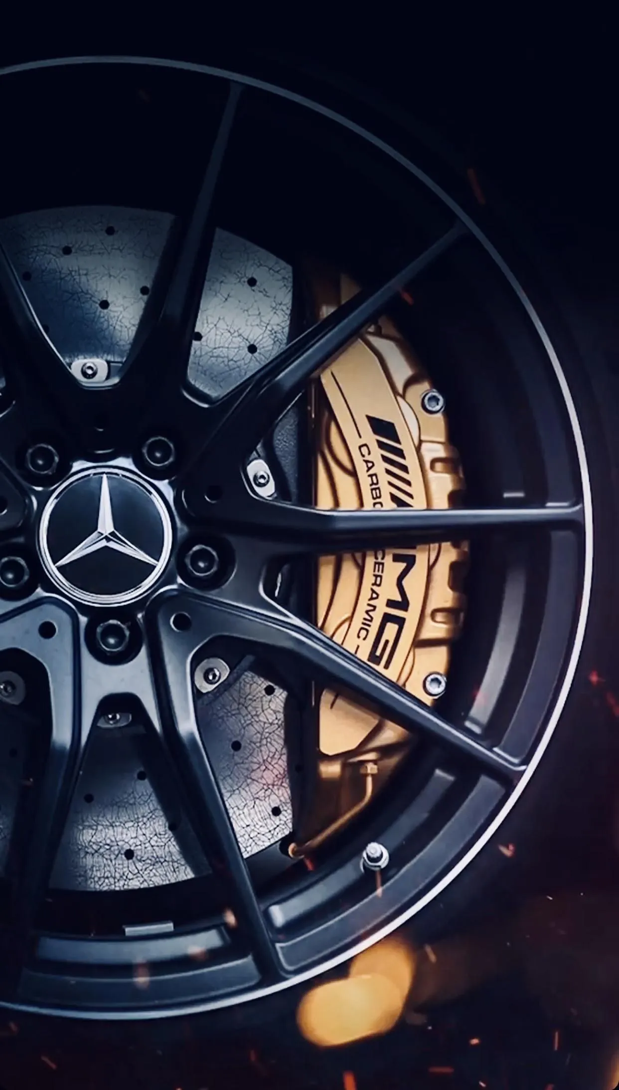 Close Up of Mercedes AMG Alloy Wheel and Brake System
