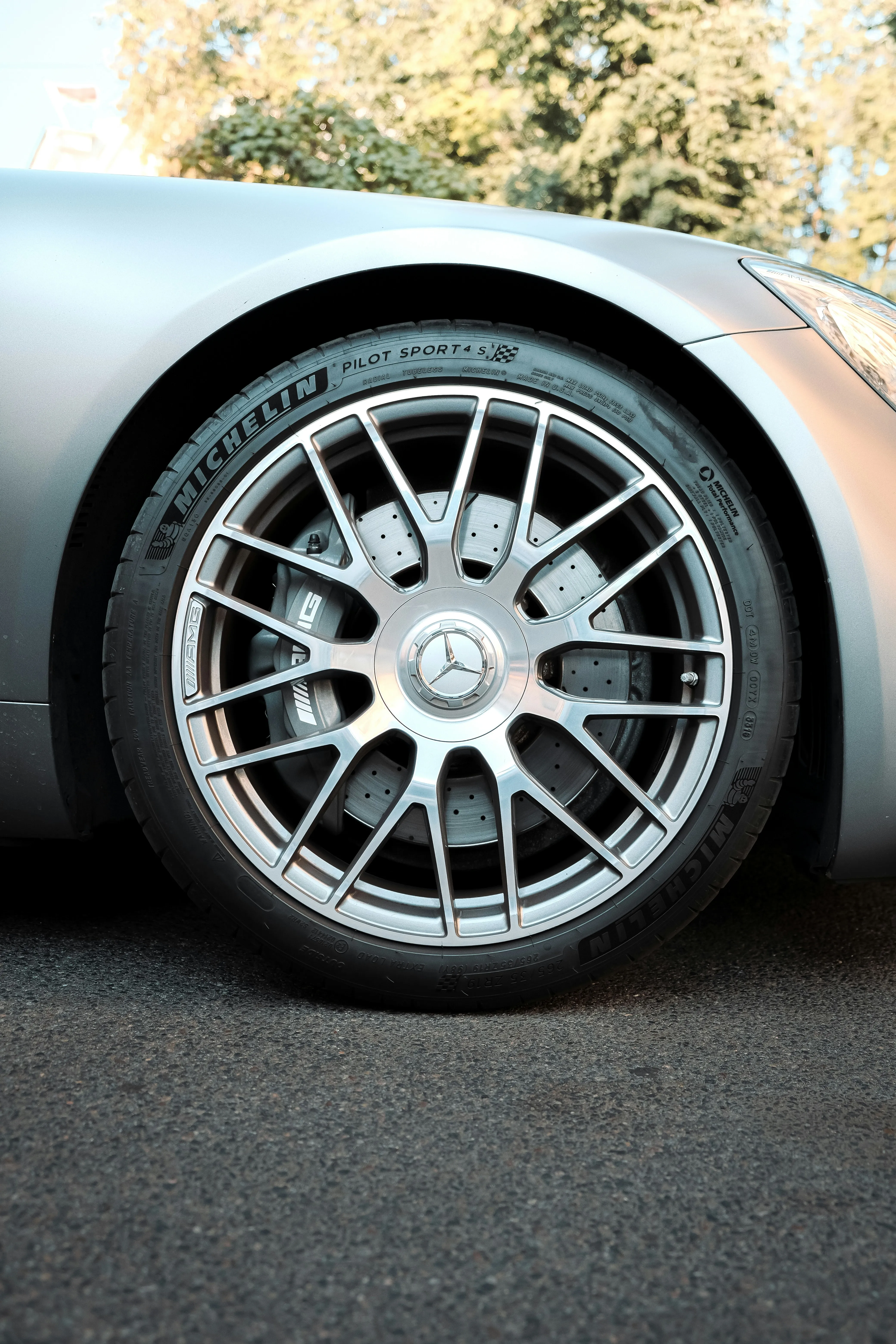 Close Up of Mercedes Benz Alloy Wheel with Detailed View