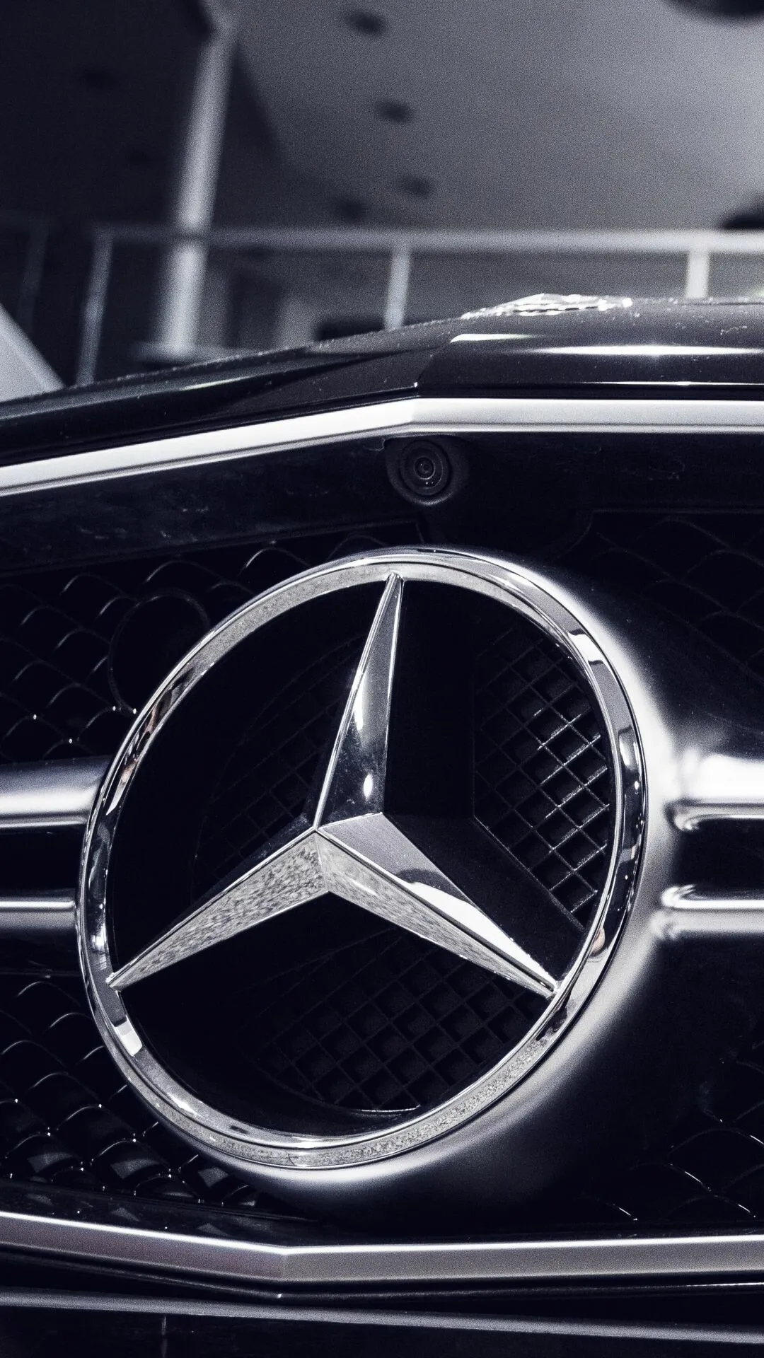 Closeup Mercedes Benz Star Emblem with Clarity Wallpaper