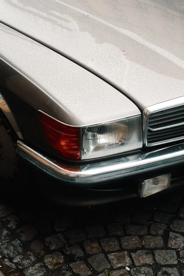 Closeup of Classic Mercedes Benz Front Headlight image