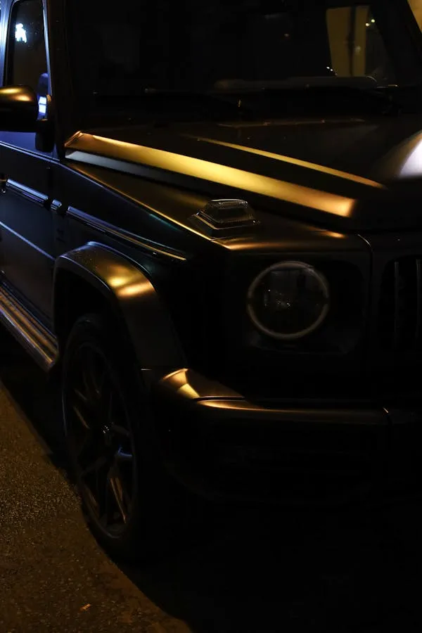 Dark Ambient Shot of Black Mercedes Benz G Wagon image