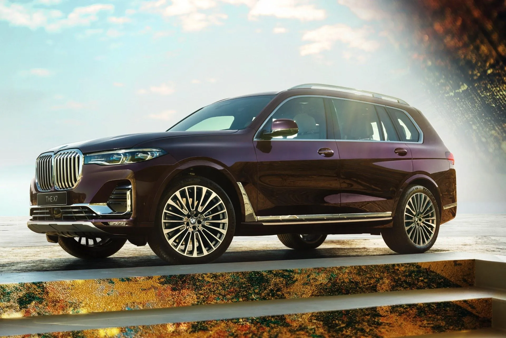 Dark Bmw Suv Parked in Fall Season with Colorful Trees