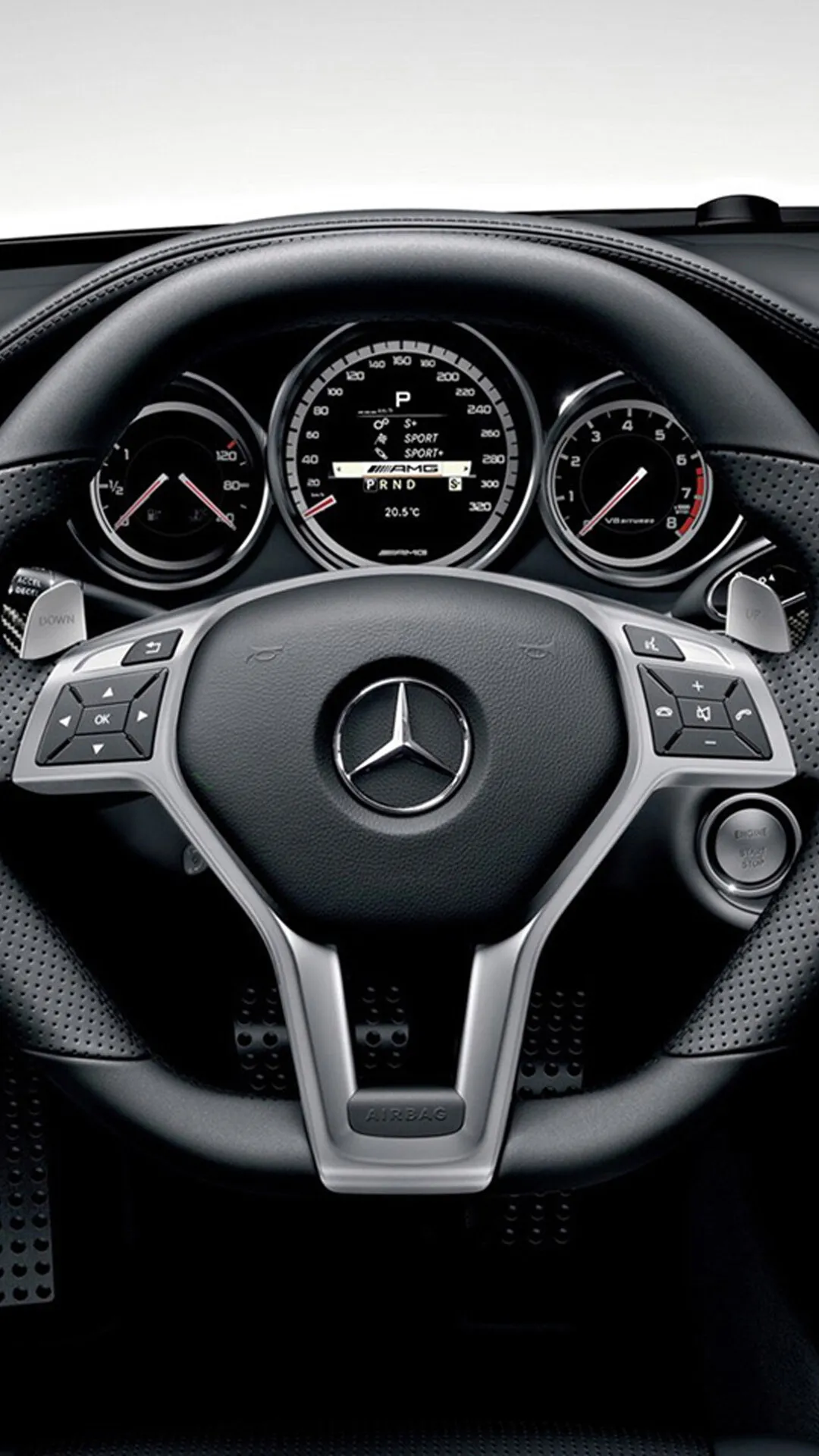 Detailed Interior Dashboard of Mercedes Benz Car Wallpaper