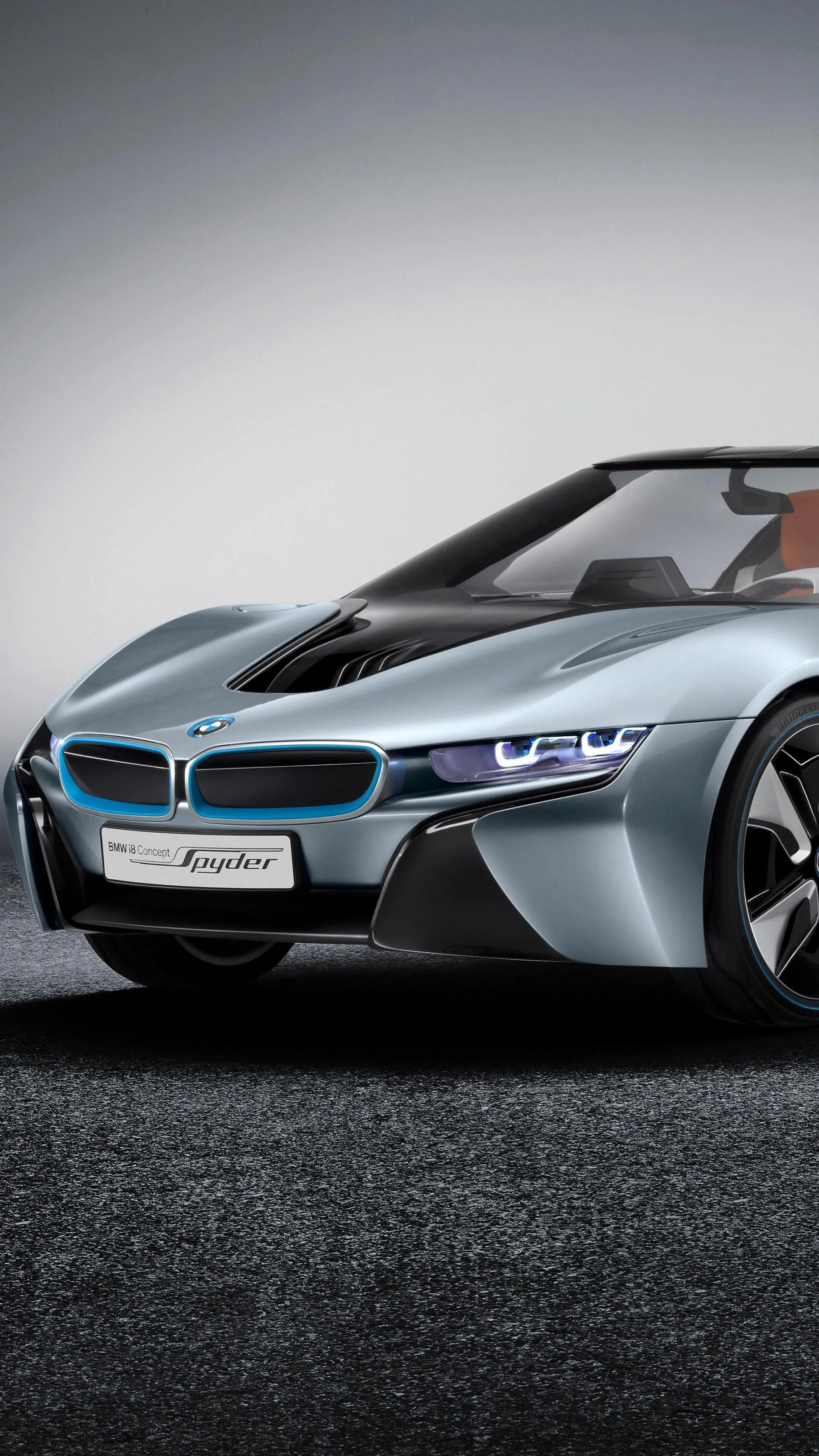 Front Side View of Silver Bmw I8 Concept Car Hd Wallpaper