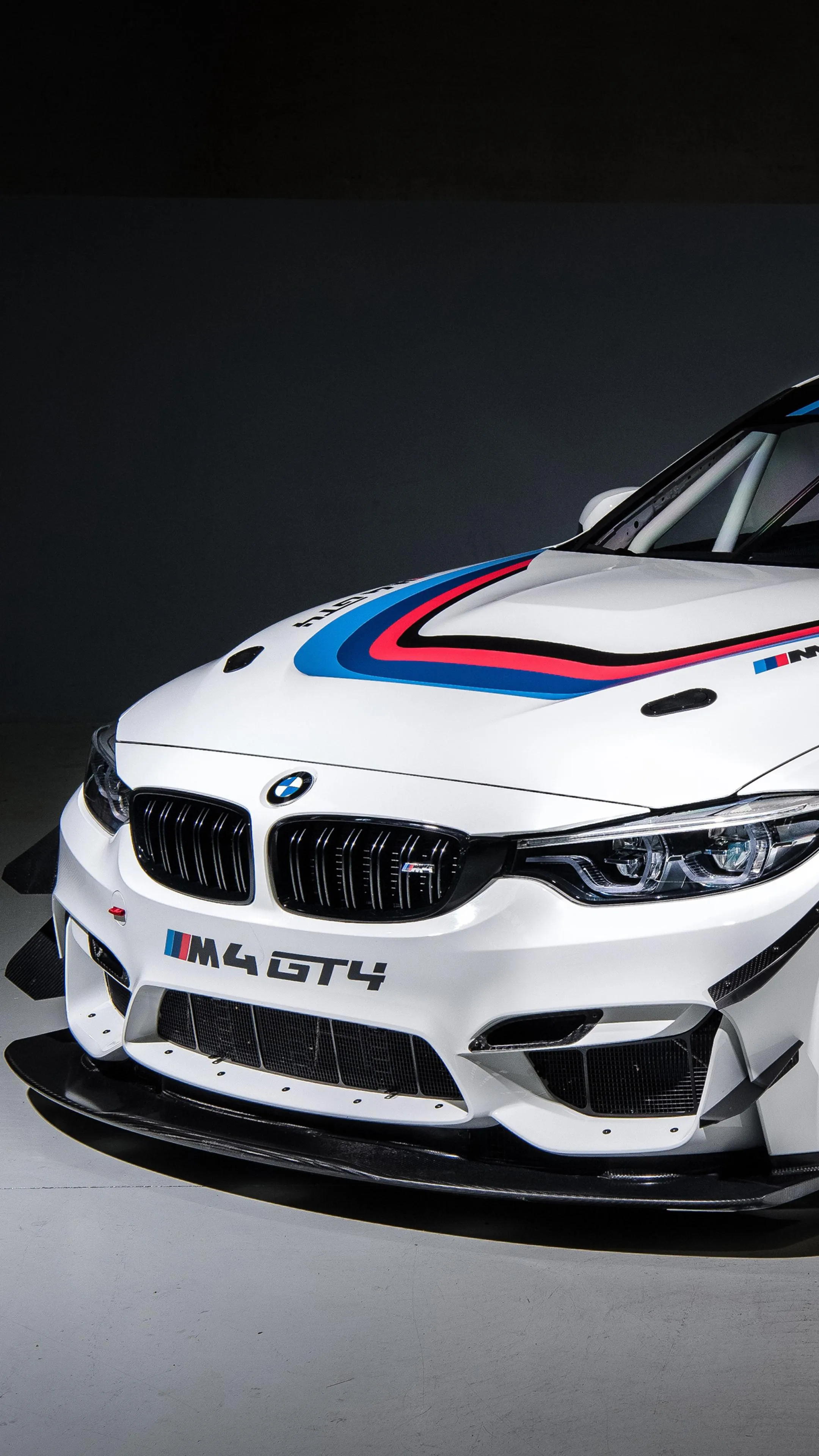 Front View of a Classic Bmw with Racing Stripes Wallpaper