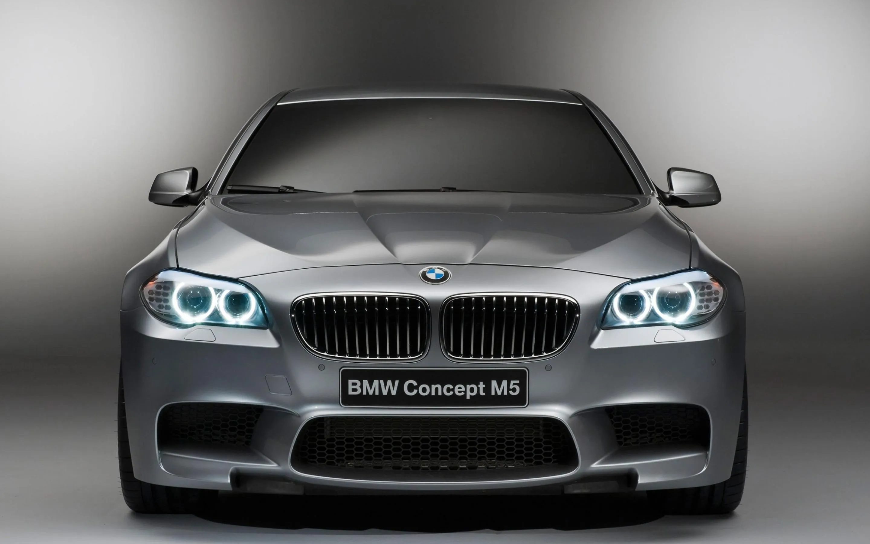 Front View of Bmw Concept Car with Led Headlights On