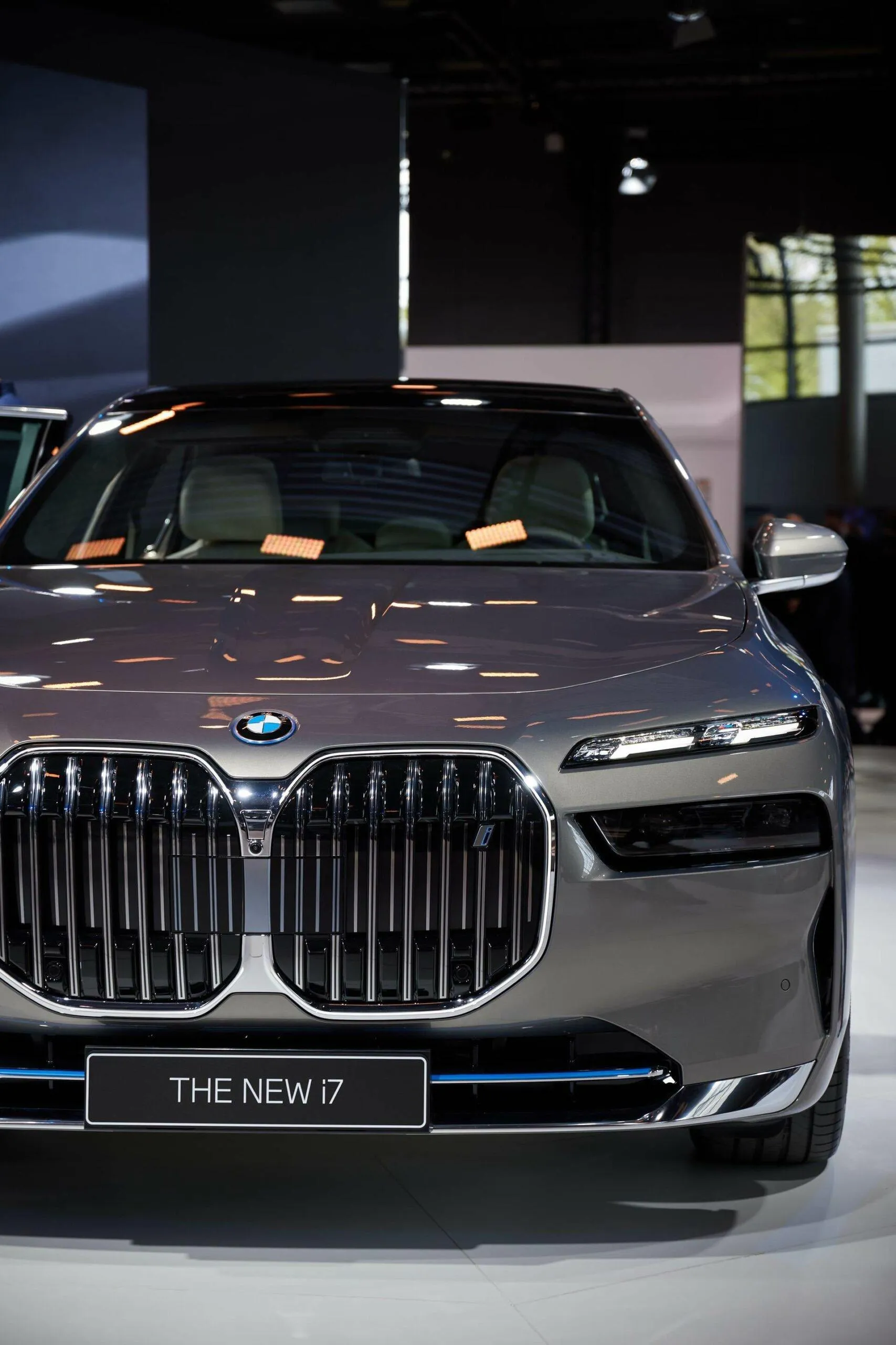 Front View of Bmw Luxury Car with Large Kidney Grille