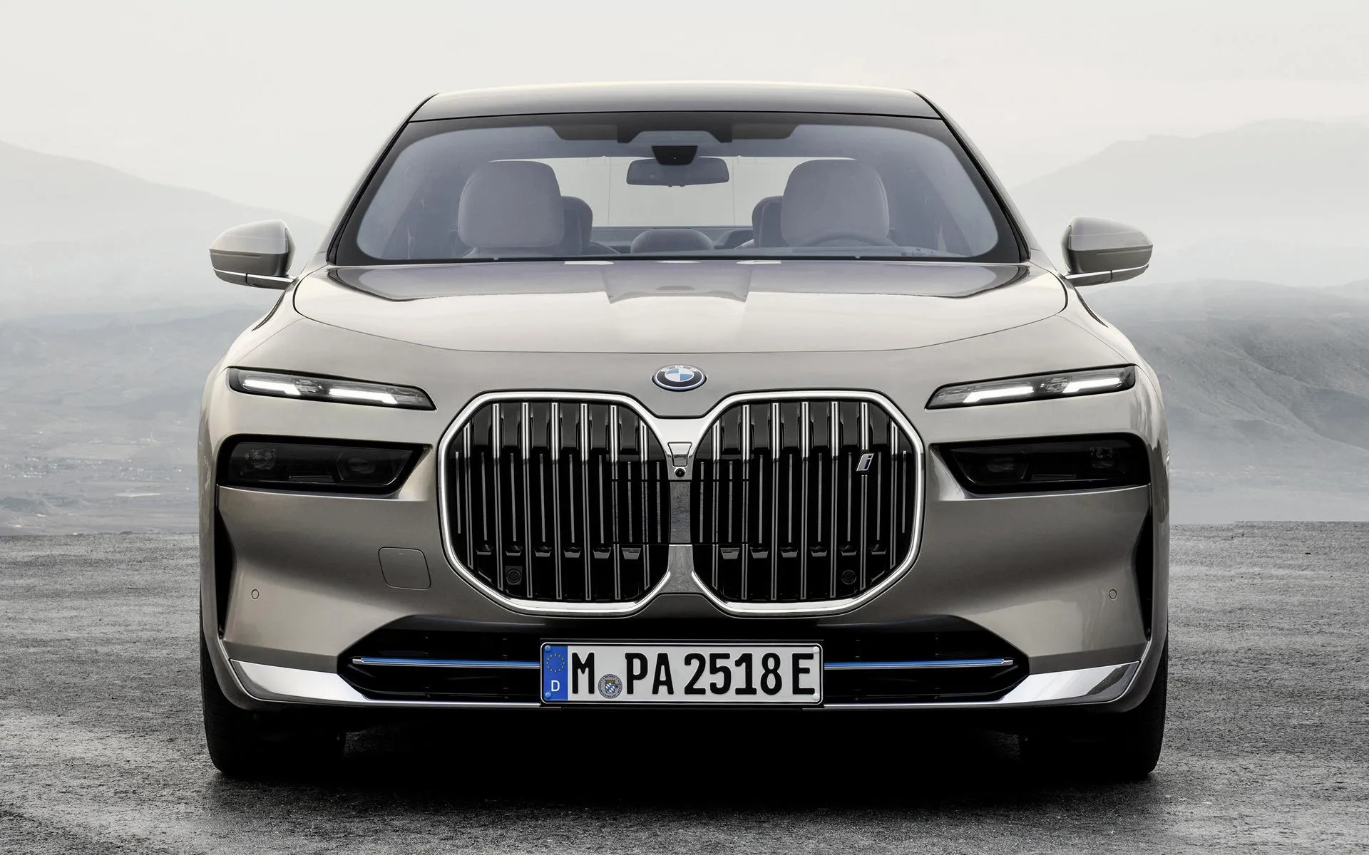 Front View of Luxurious Bmw Sedan with Chrome Detailing