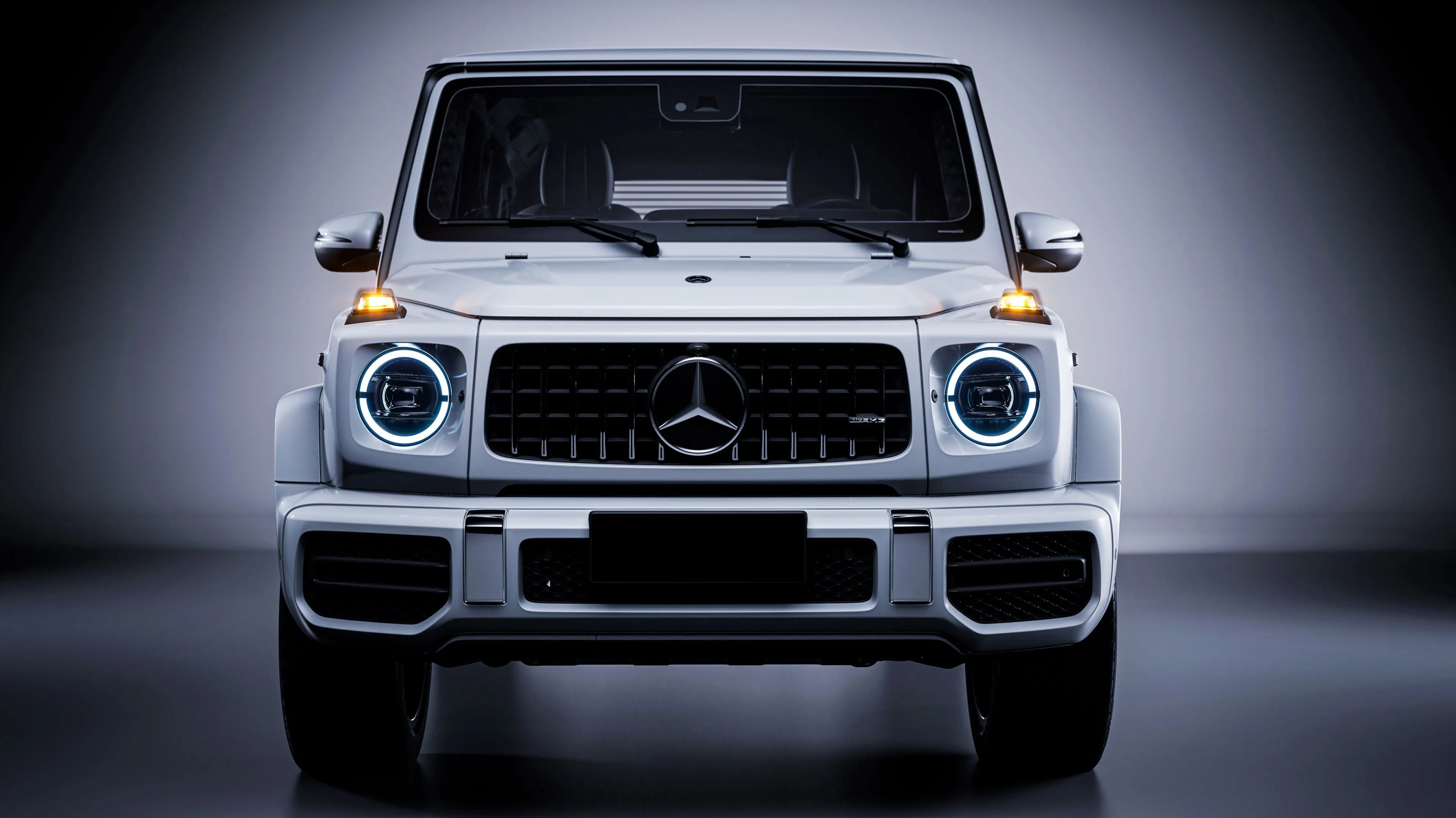 Front View of Luxury Mercedes G Wagon in Studio Light