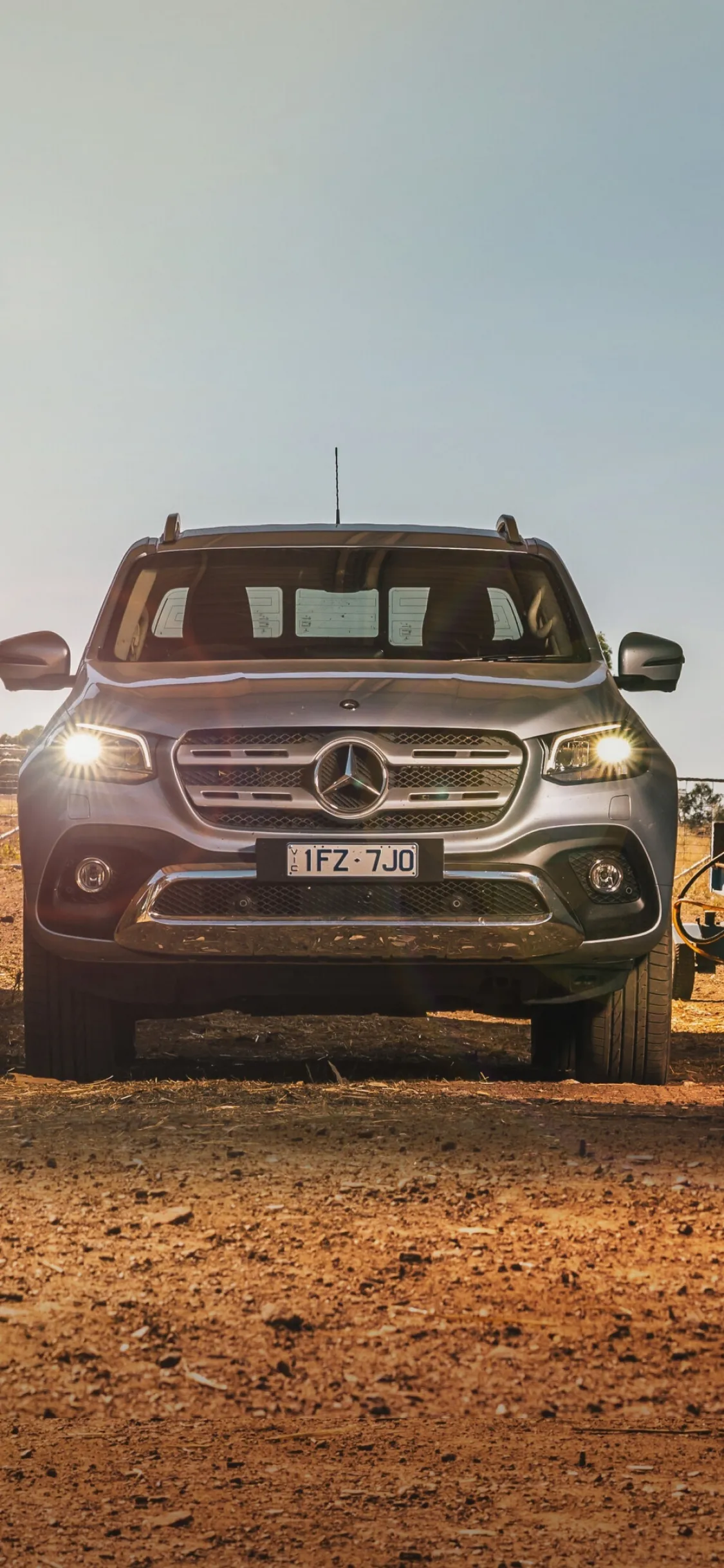 Front View of Mercedes Benz Pickup on Dirt Road image