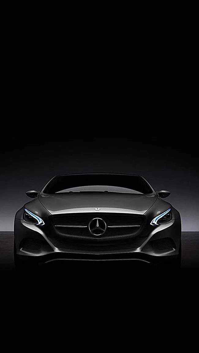 Front View of Sleek Black Mercedes Benz Sports Car