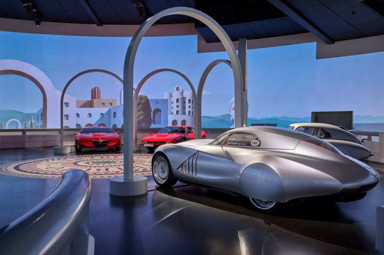 Futuristic Bmw Concept Car Displayed in Virtual Showroom