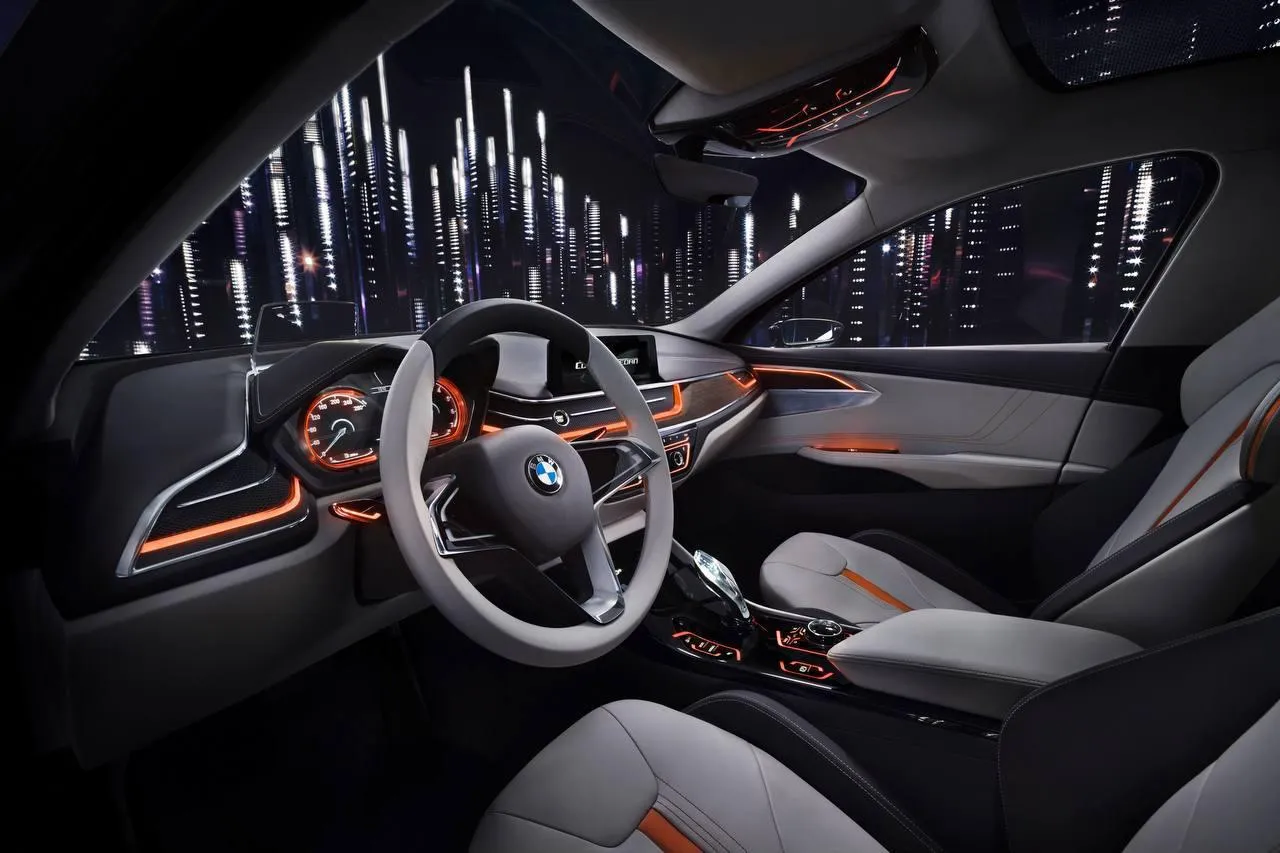 Futuristic Bmw Interior with Glowing Lights and Seats