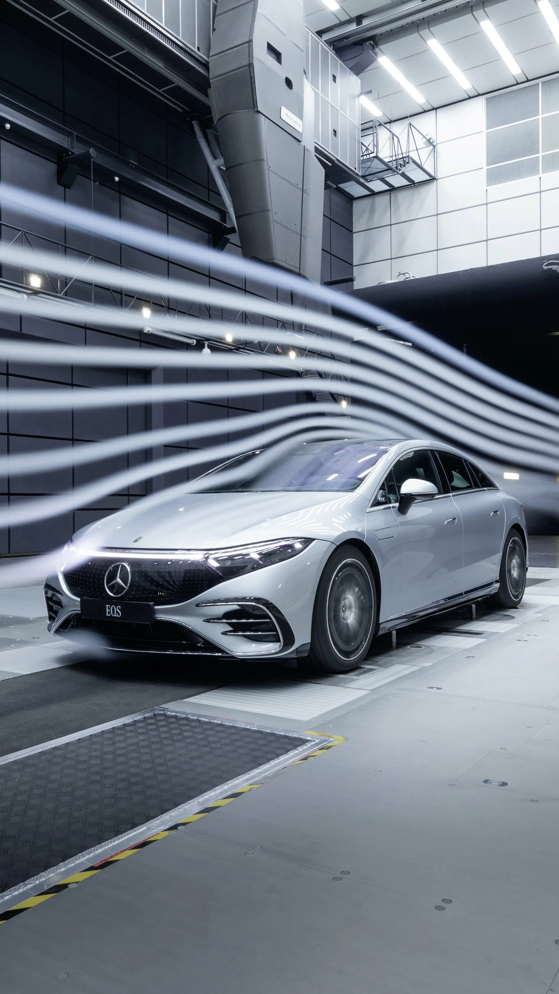 Futuristic Mercedes Parked in Urban Garage Wallpaper