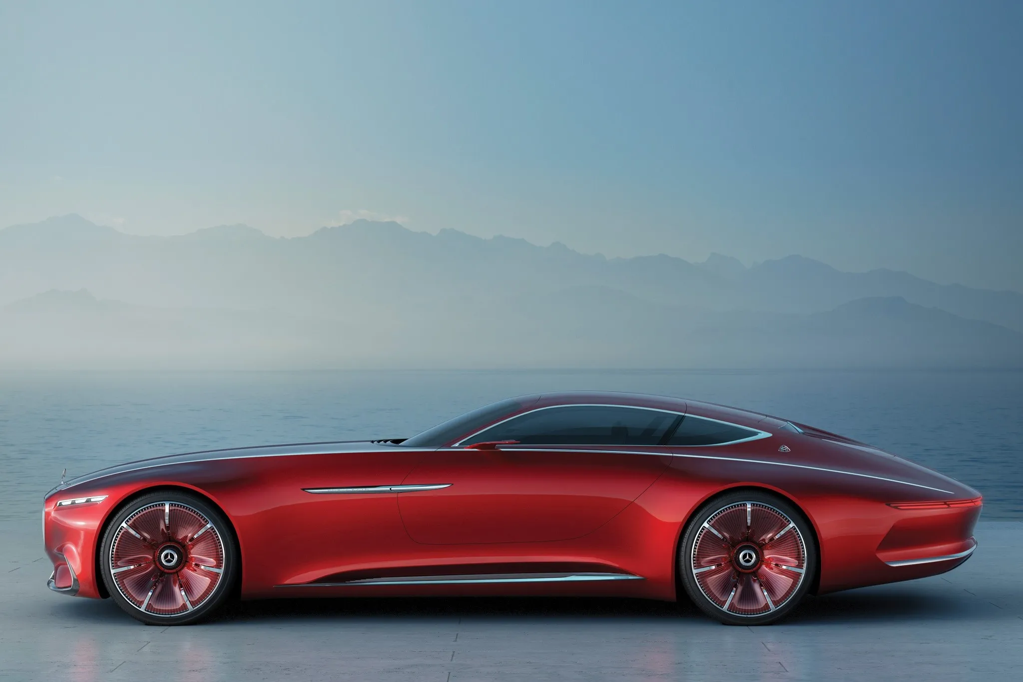 Futuristic Red Mercedes Benz Concept Design Wallpaper
