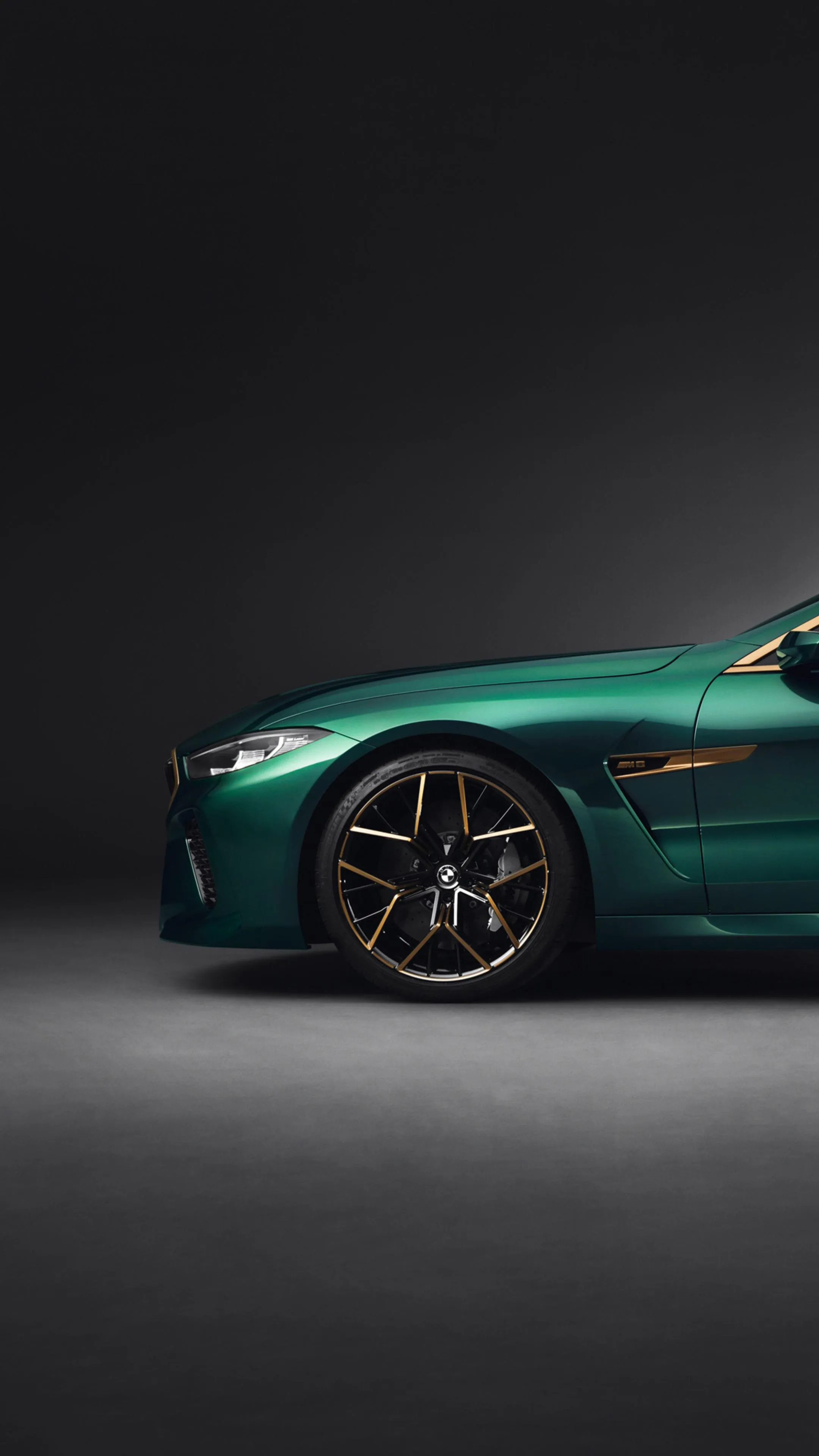 Green Bmw M Model in Studio with Spotlight on Side