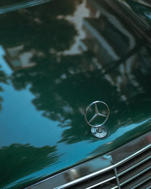 Green Mercedes Benz Hood Ornament in Nature HD Wallpaper
