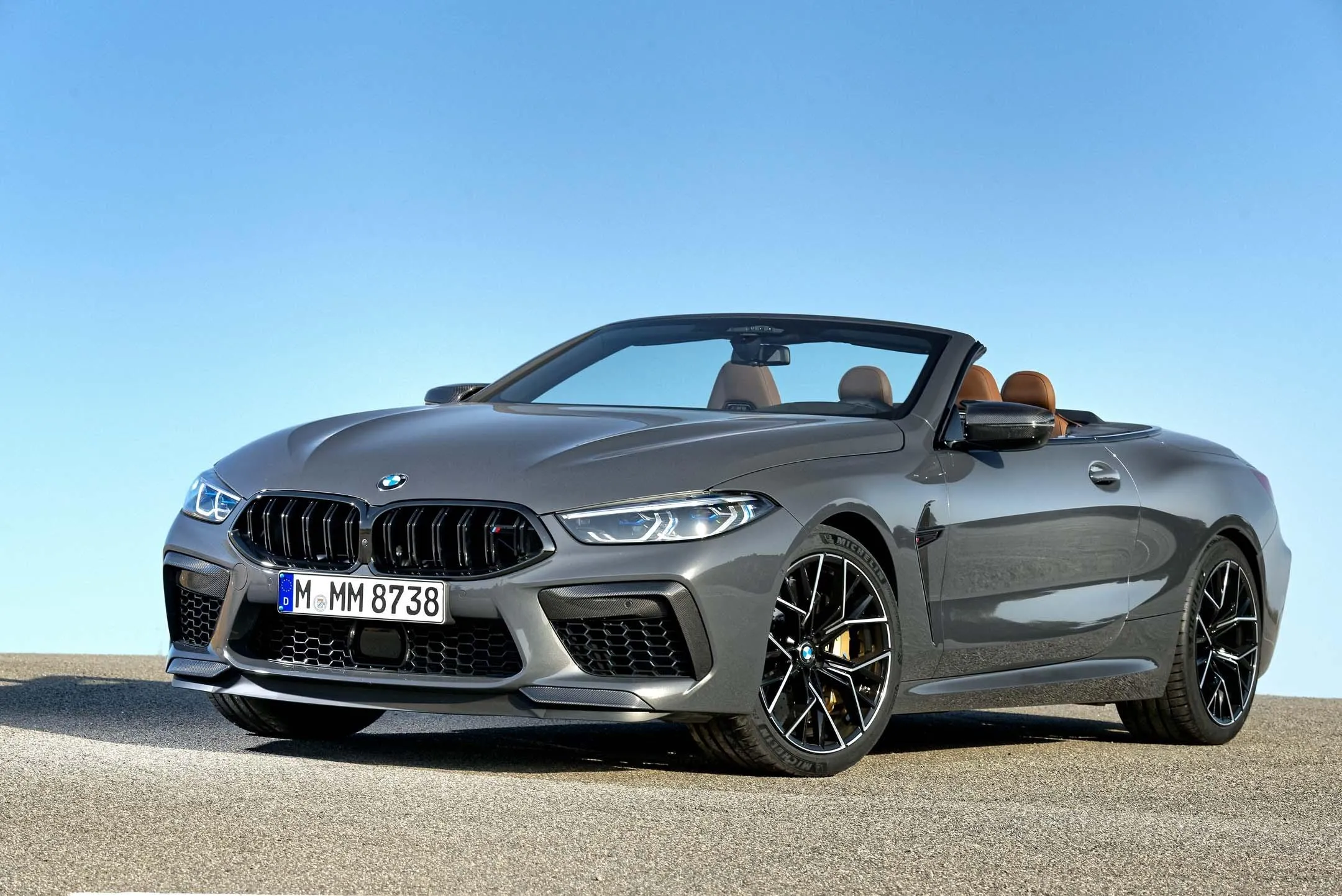 Grey Bmw Convertible Parked on Open Road Near the Ocean