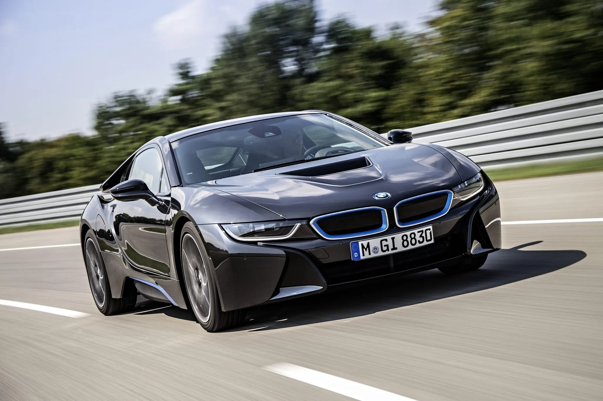 High Performance Bmw I8 Driving Fast on a Track Day