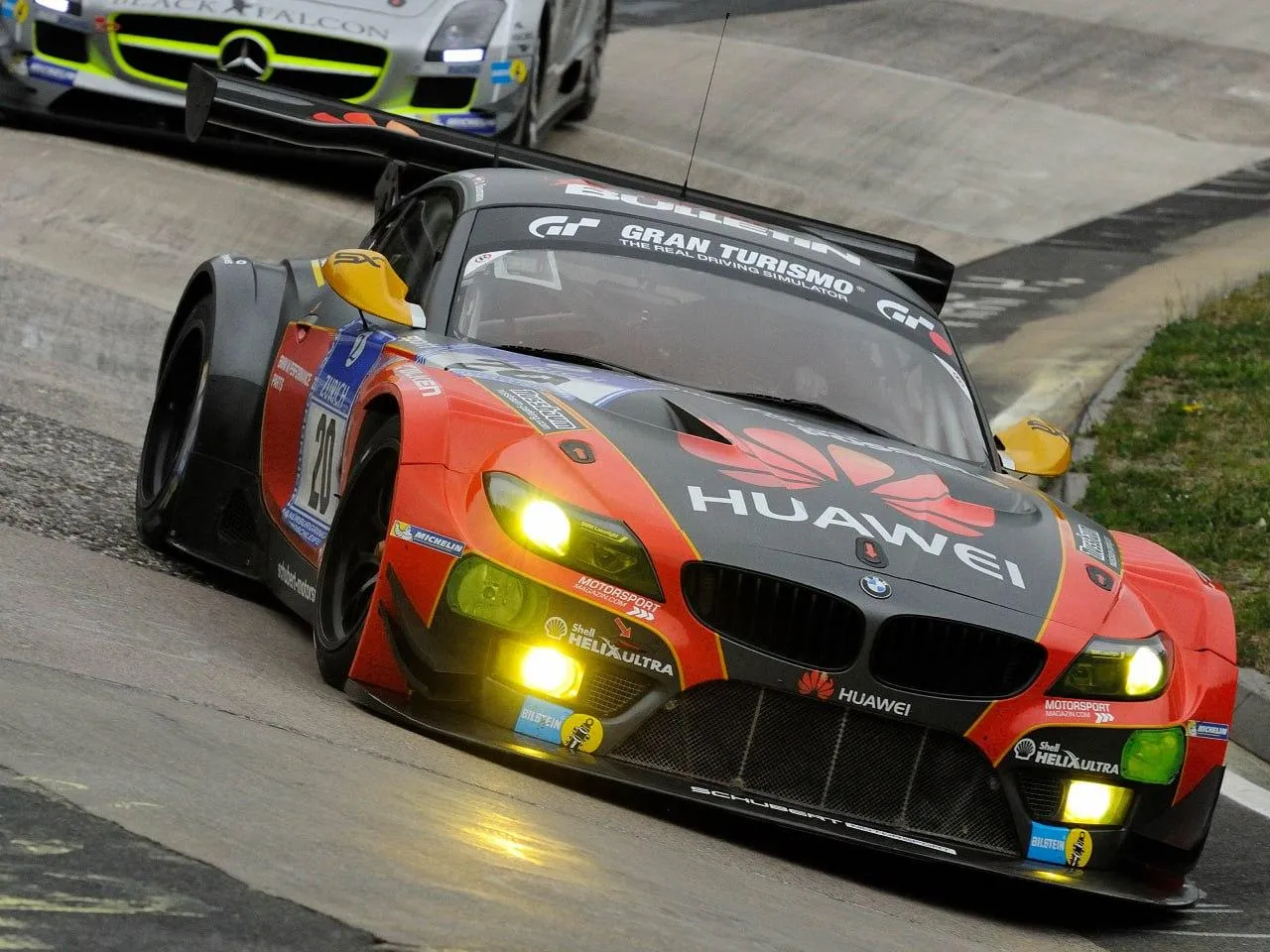 High Performance Bmw Race Car Taking Sharp Corner Turn