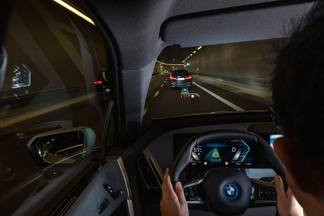 Inside View of Bmw CarS Dashboard with Night Lights