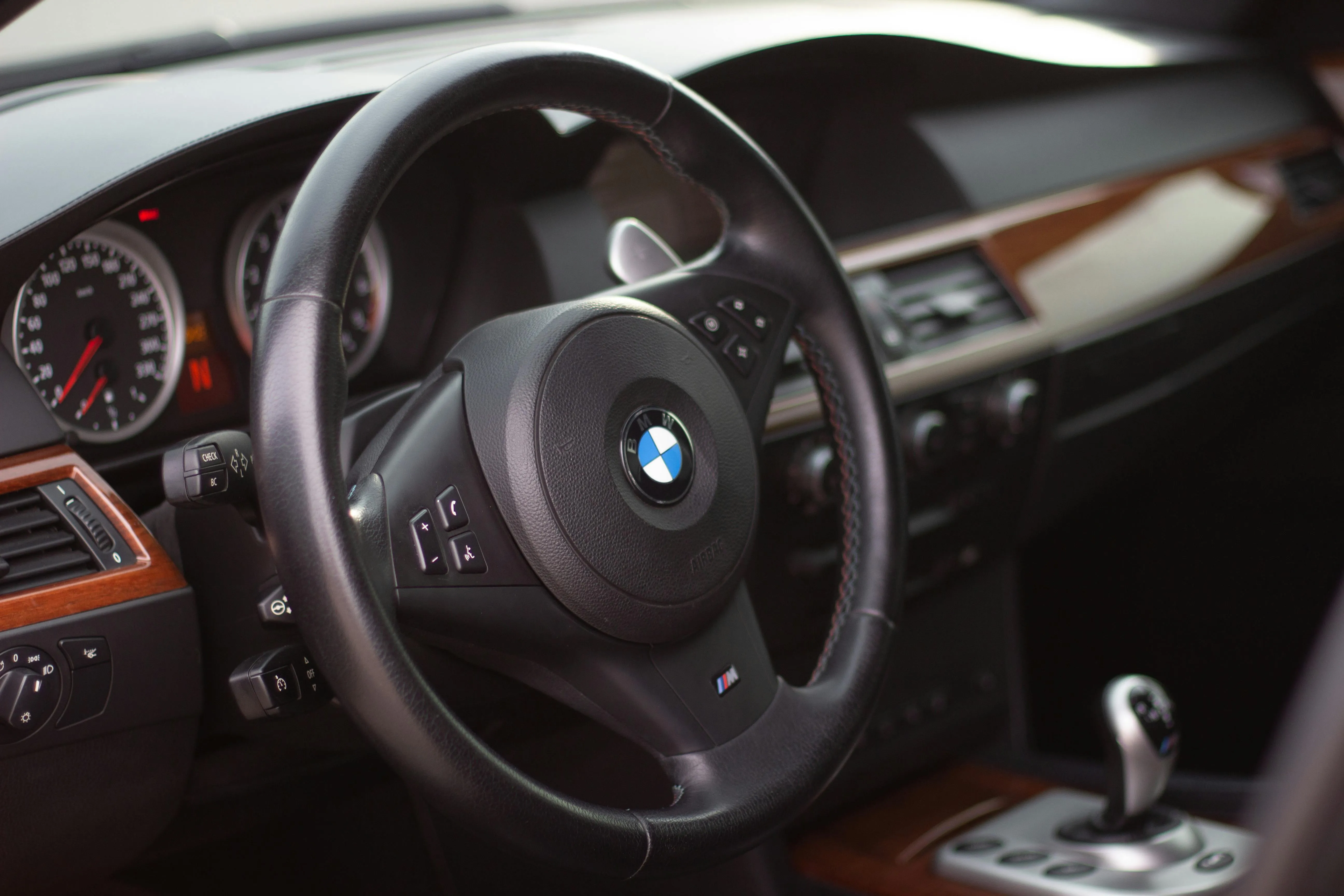 Interior of Bmw Showing Steering Wheel and Dashboard