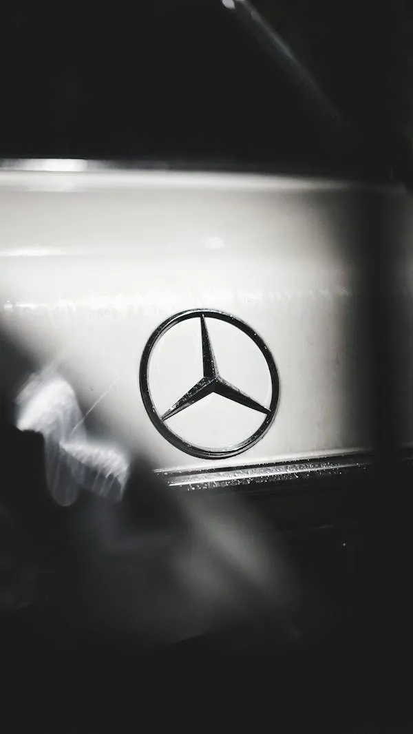 Interior Rearview Mirror Showing Mercedes Emblem Wallpaper