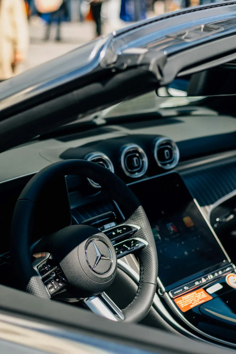 Interior View of Mercedes Benz With Central Display