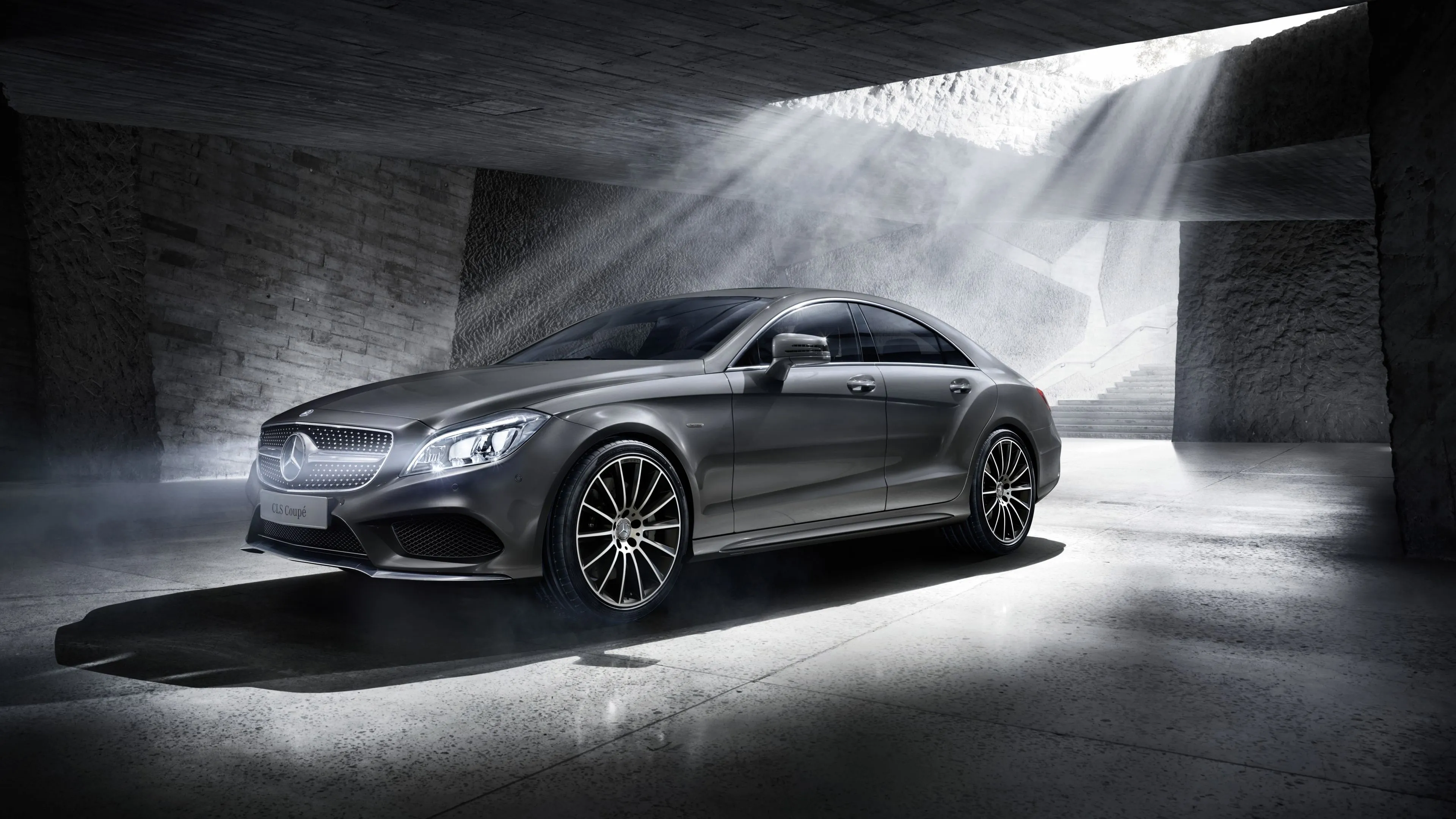 Luxury Mercedes Benz in Rain Showroom Performance Focused