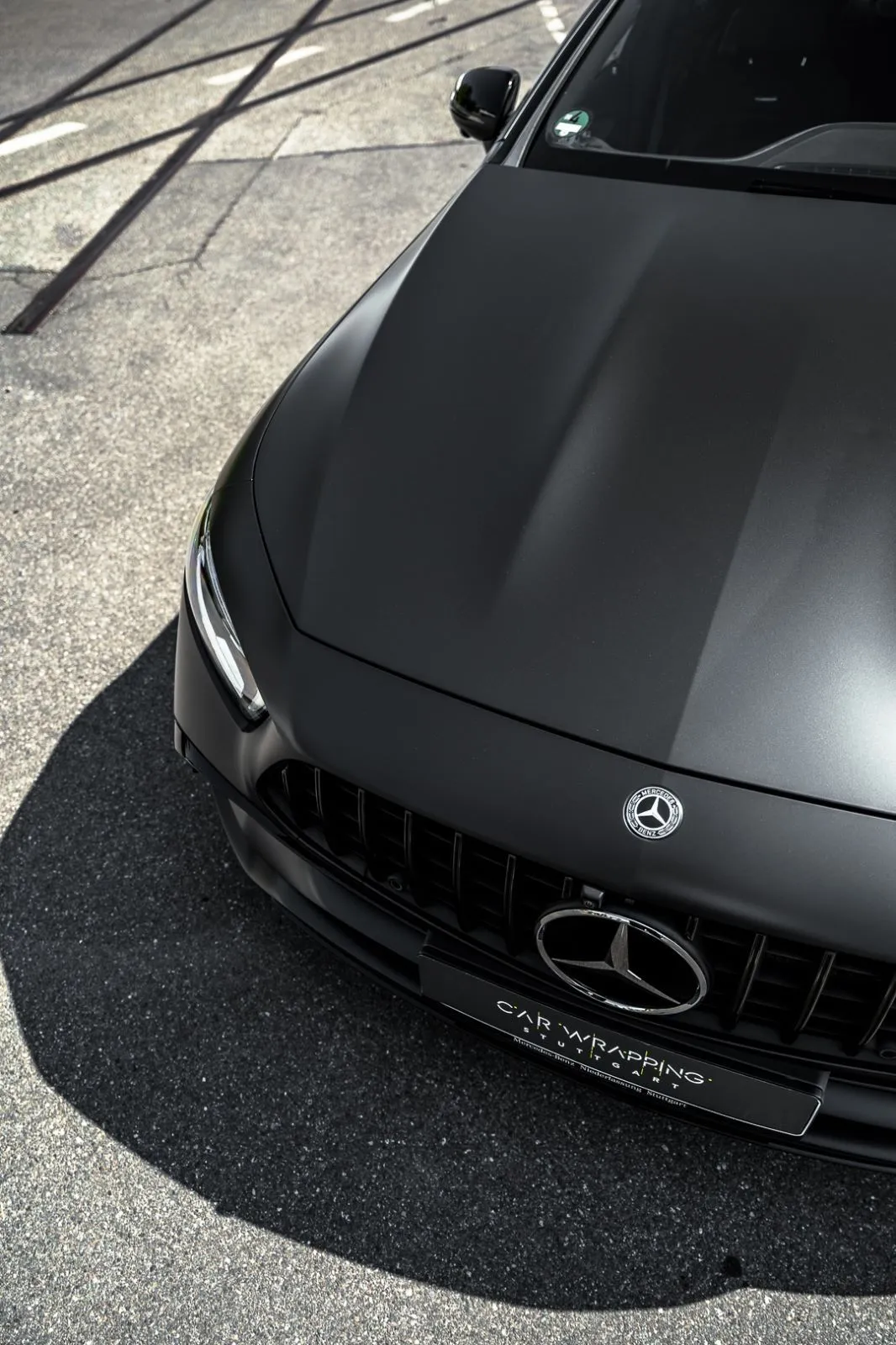 Matte Black Mercedes Benz Car Front Grill and Hood image
