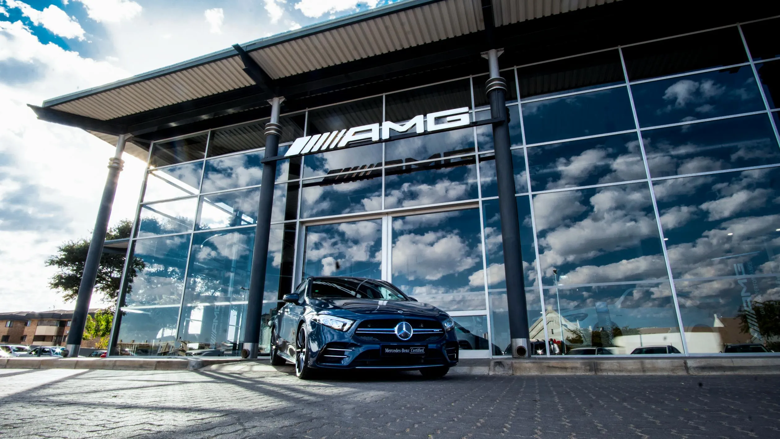 Mercedes AMG Displayed Outside Modern Showroom image