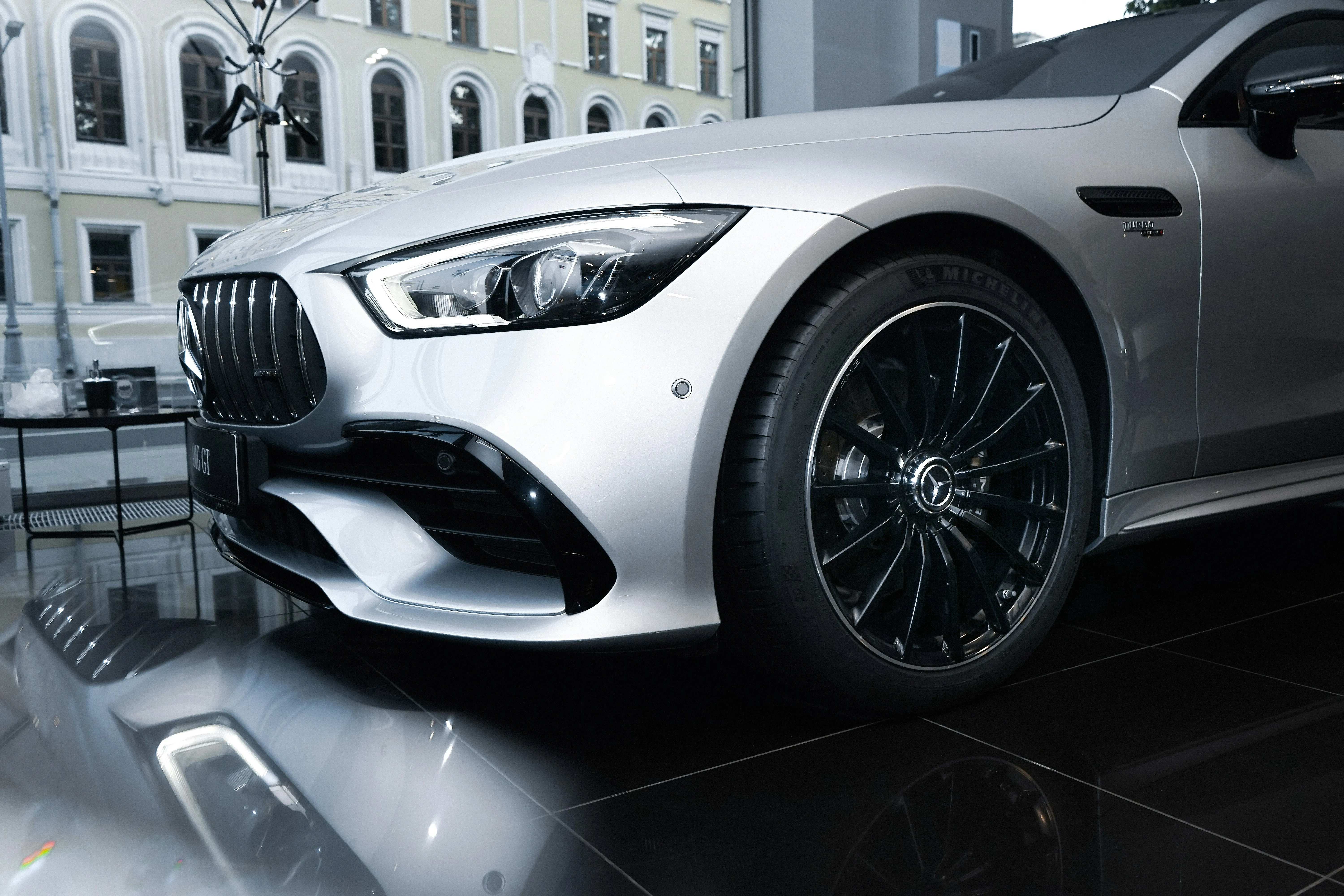 Mercedes Benz AMG in Luxury Showroom Display Wallpaper