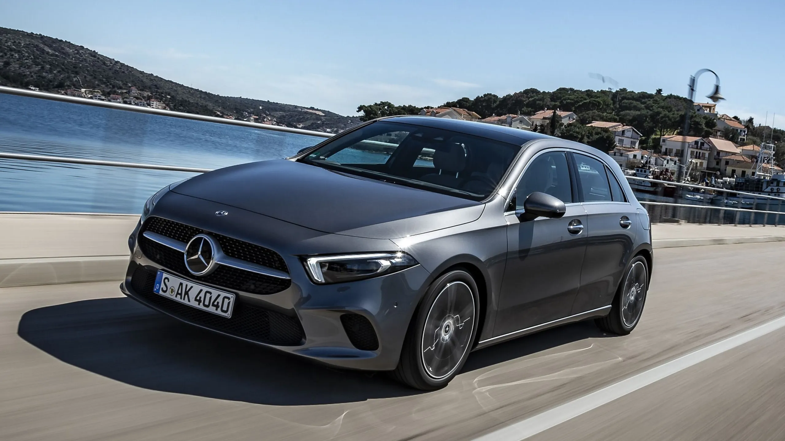 Mercedes Benz Coupe Driving by the Coastal Highway