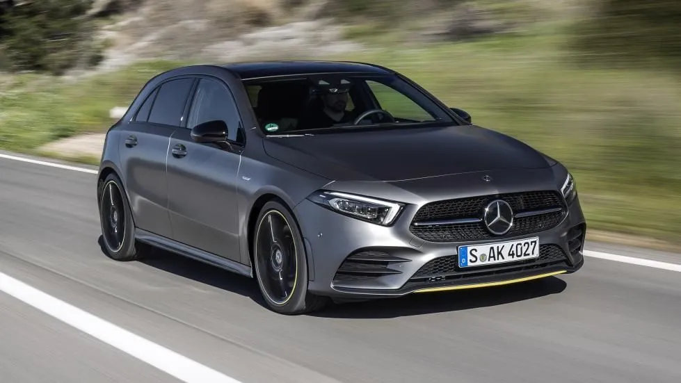 Mercedes Benz Driving Fast on Open Country Road Wallpaper