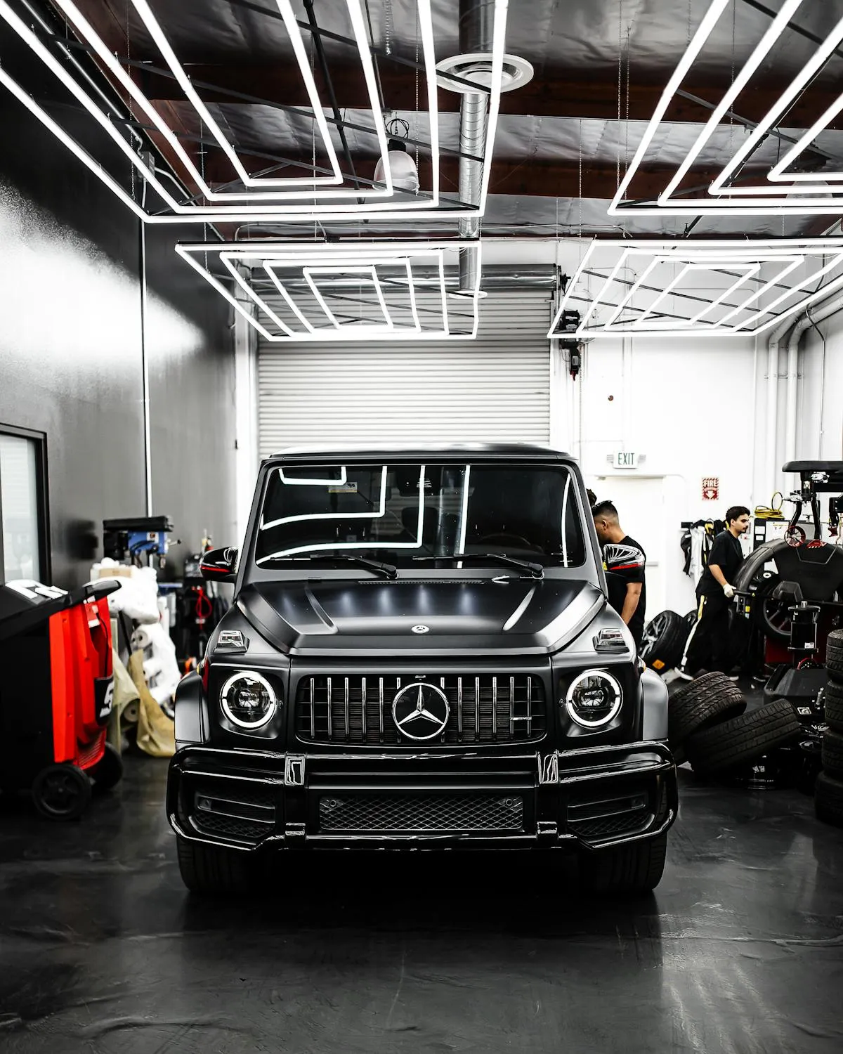 Mercedes Benz G Class SUV Inside Luxury Garage with Lighting