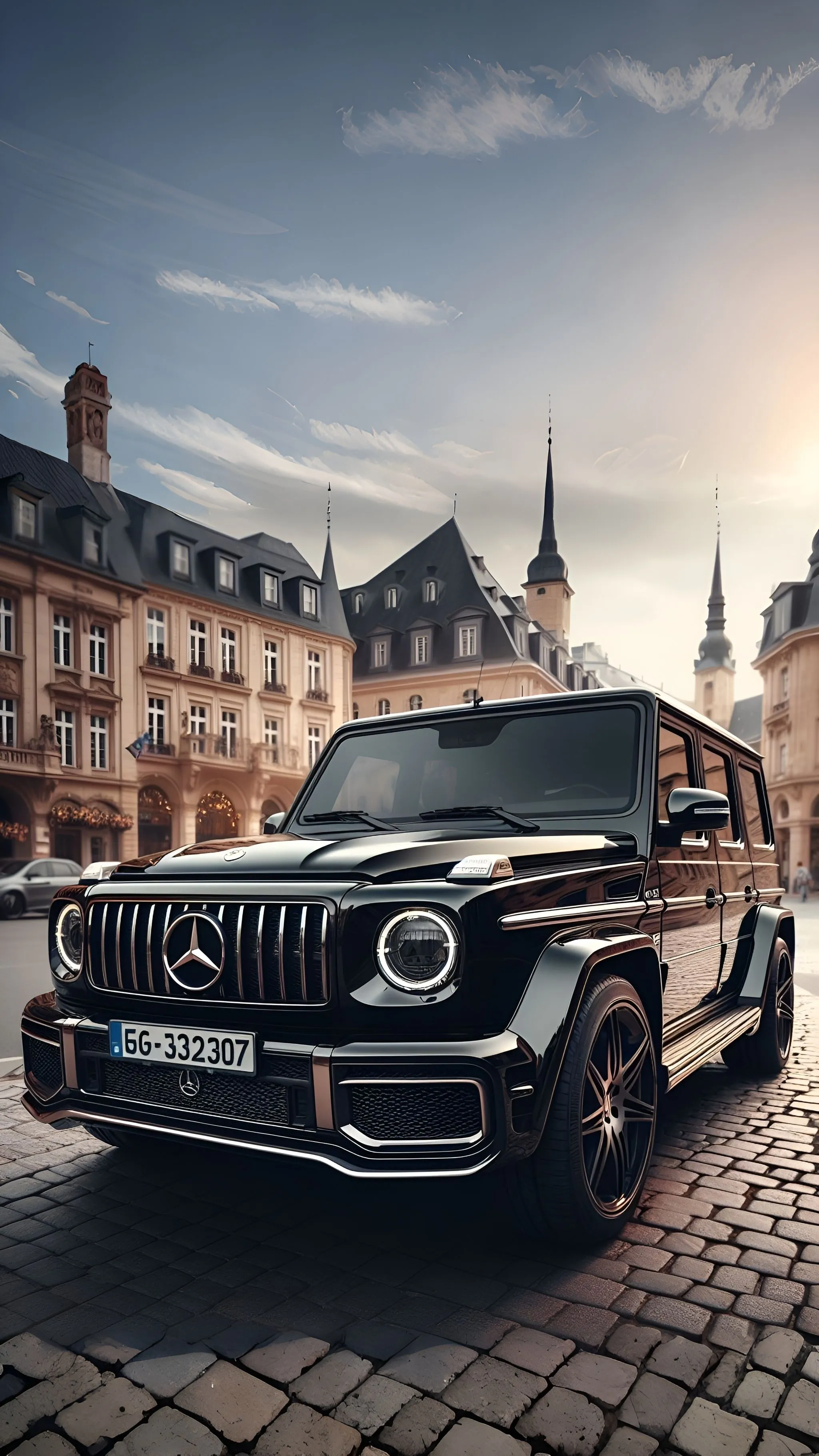 Mercedes Benz G Wagon Parked on European City Street