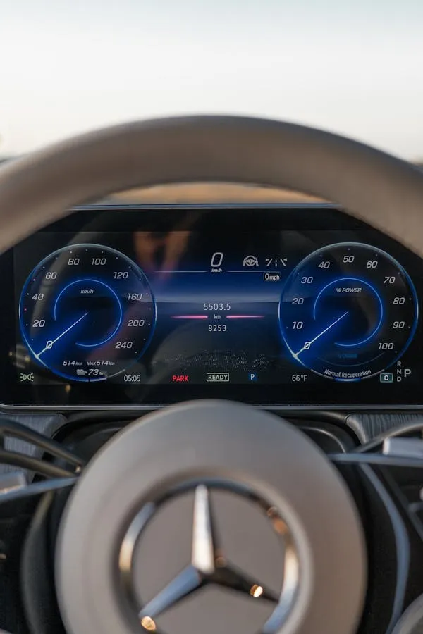 Mercedes Benz Instrument Panel with Speedometer Wallpaper