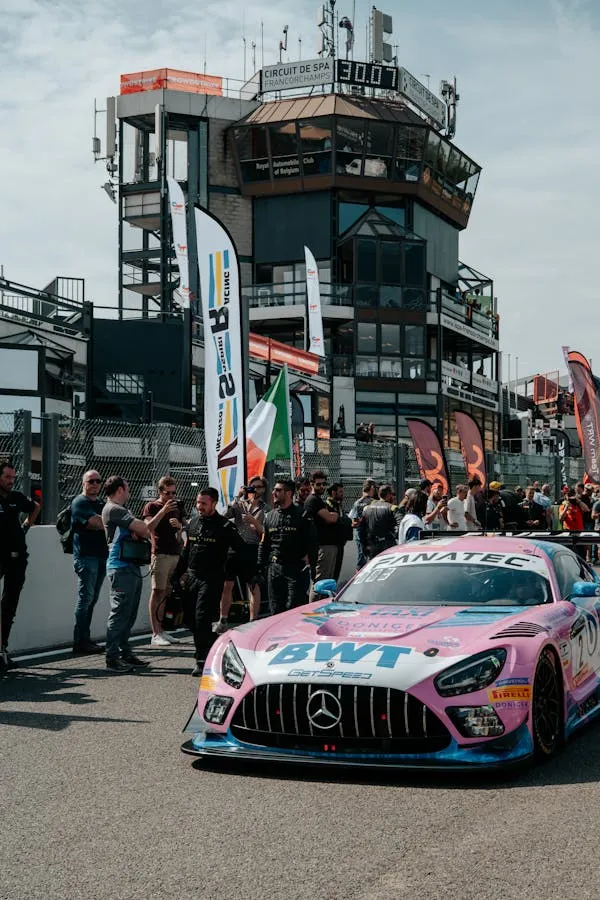 Mercedes Benz Race Car at Motorsports Event Pit Lane image
