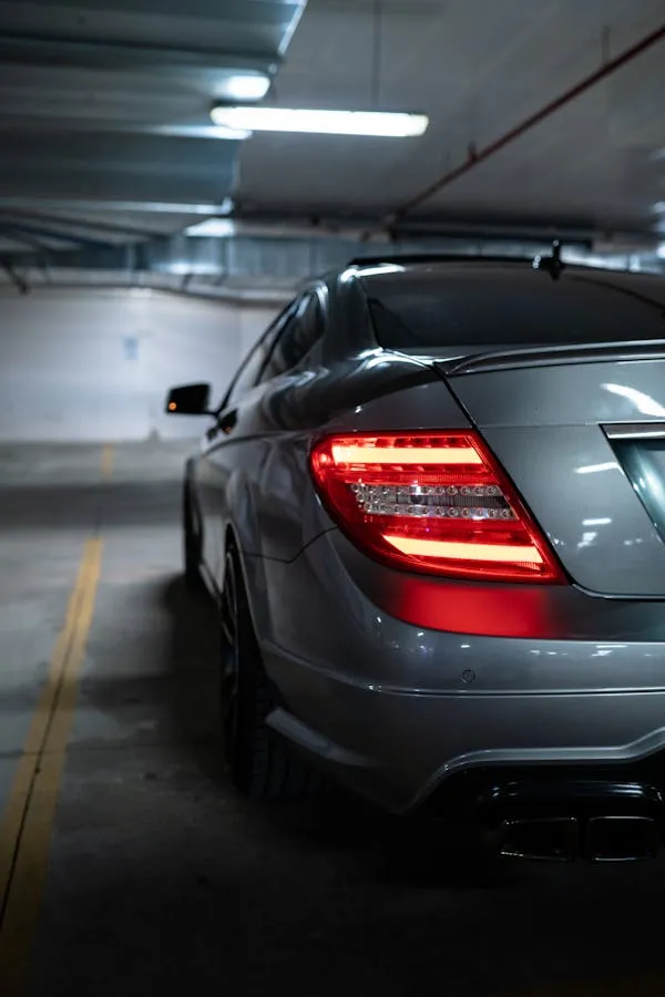 Mercedes Benz Rear End Parked in Underground Garage