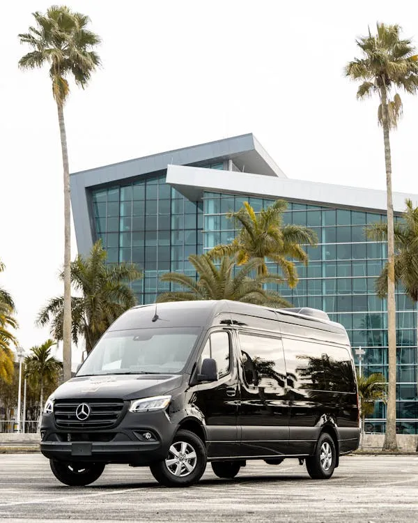 Mercedes Benz Sprinter Van in Front of Office Tower image