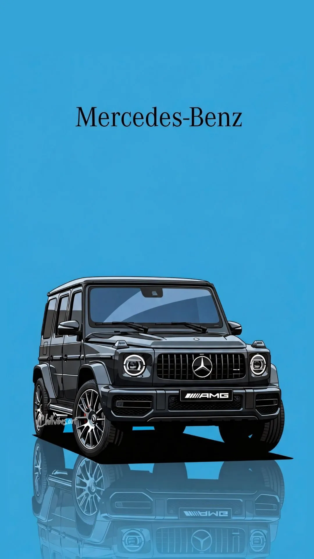 Mercedes GClass on Blue Background Poster Design image