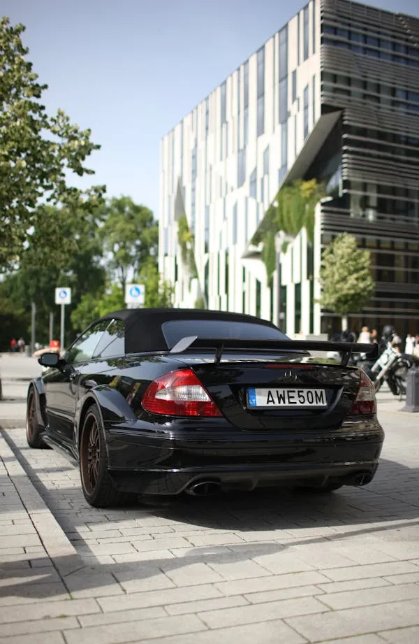 Modern Black Mercedes Benz in Business location image