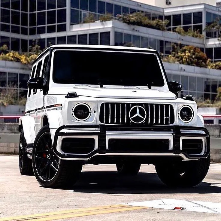 Monochrome Mercedes Benz G Wagon in City with Modern Design