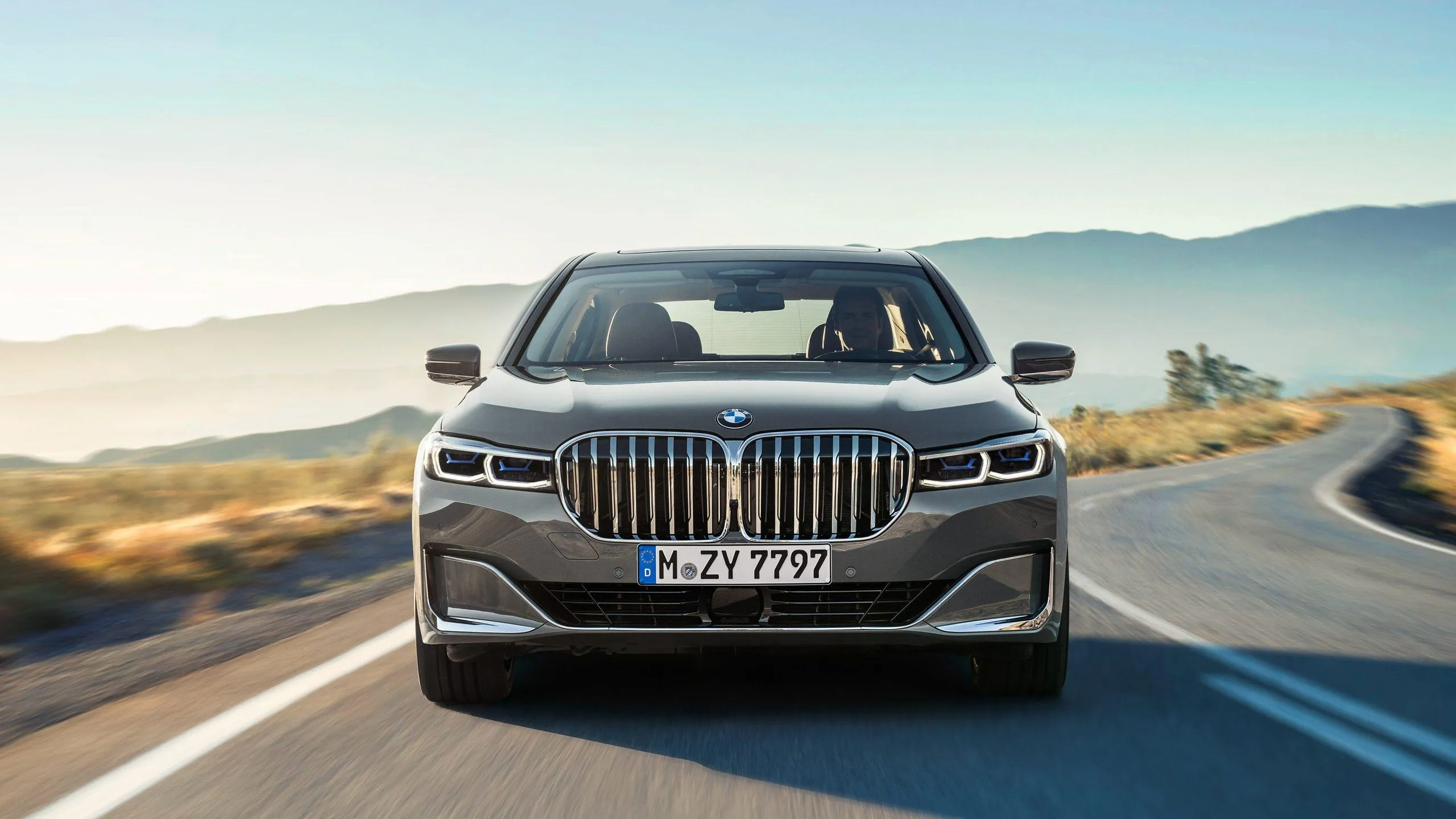 New Bmw Luxury Sedan Driving Fast on a Coastal Highway