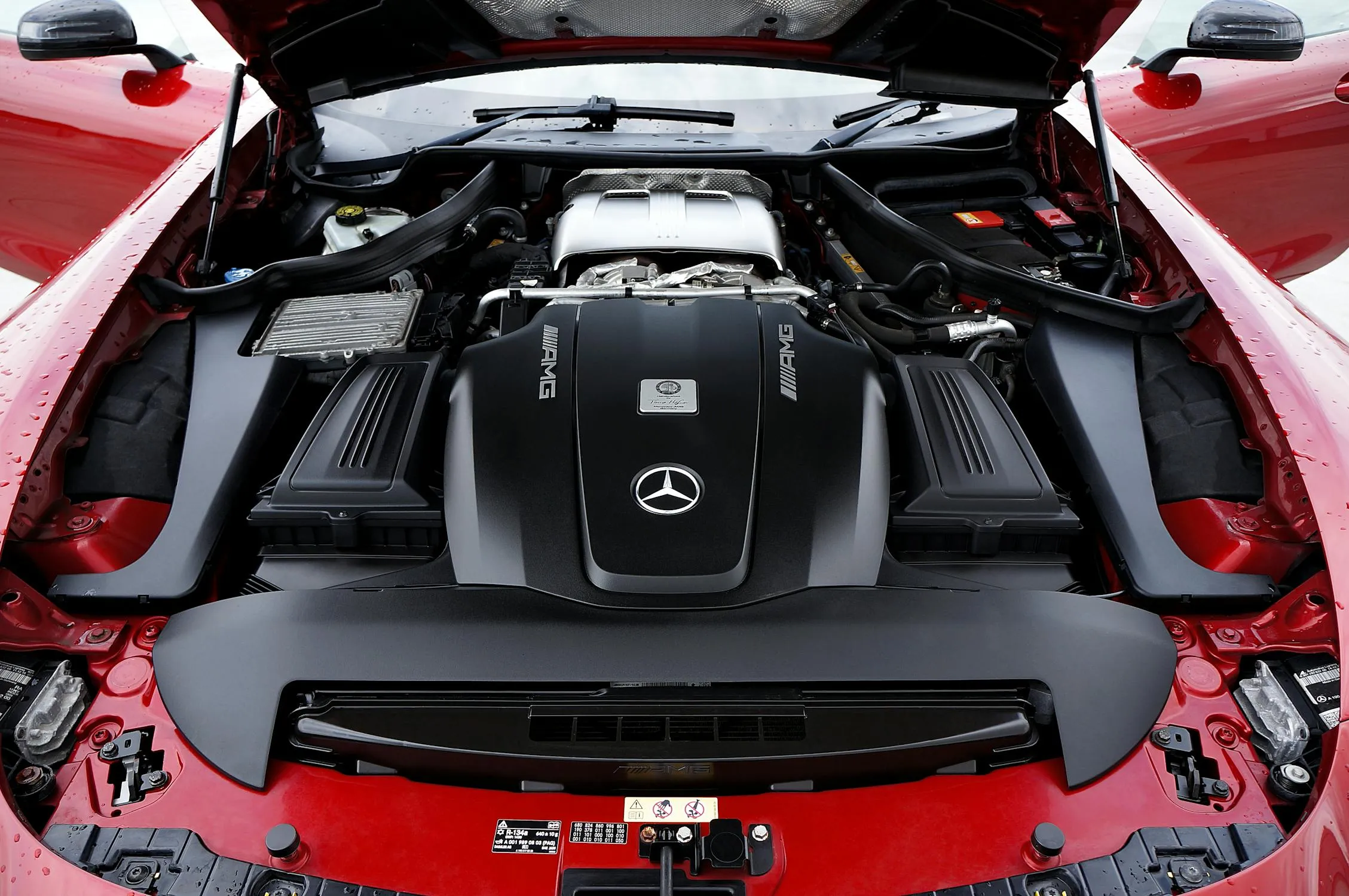 Powerful Mercedes Benz Engine Under Hood Wallpaper HD