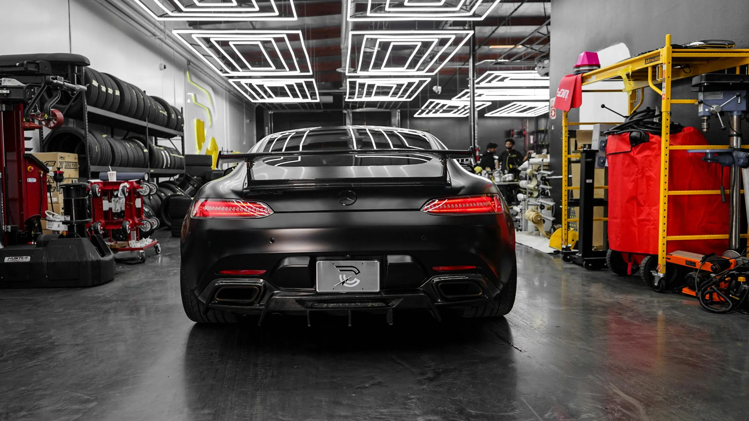 Powerful Mercedes Benz Rear in Garage HD Wallpaper