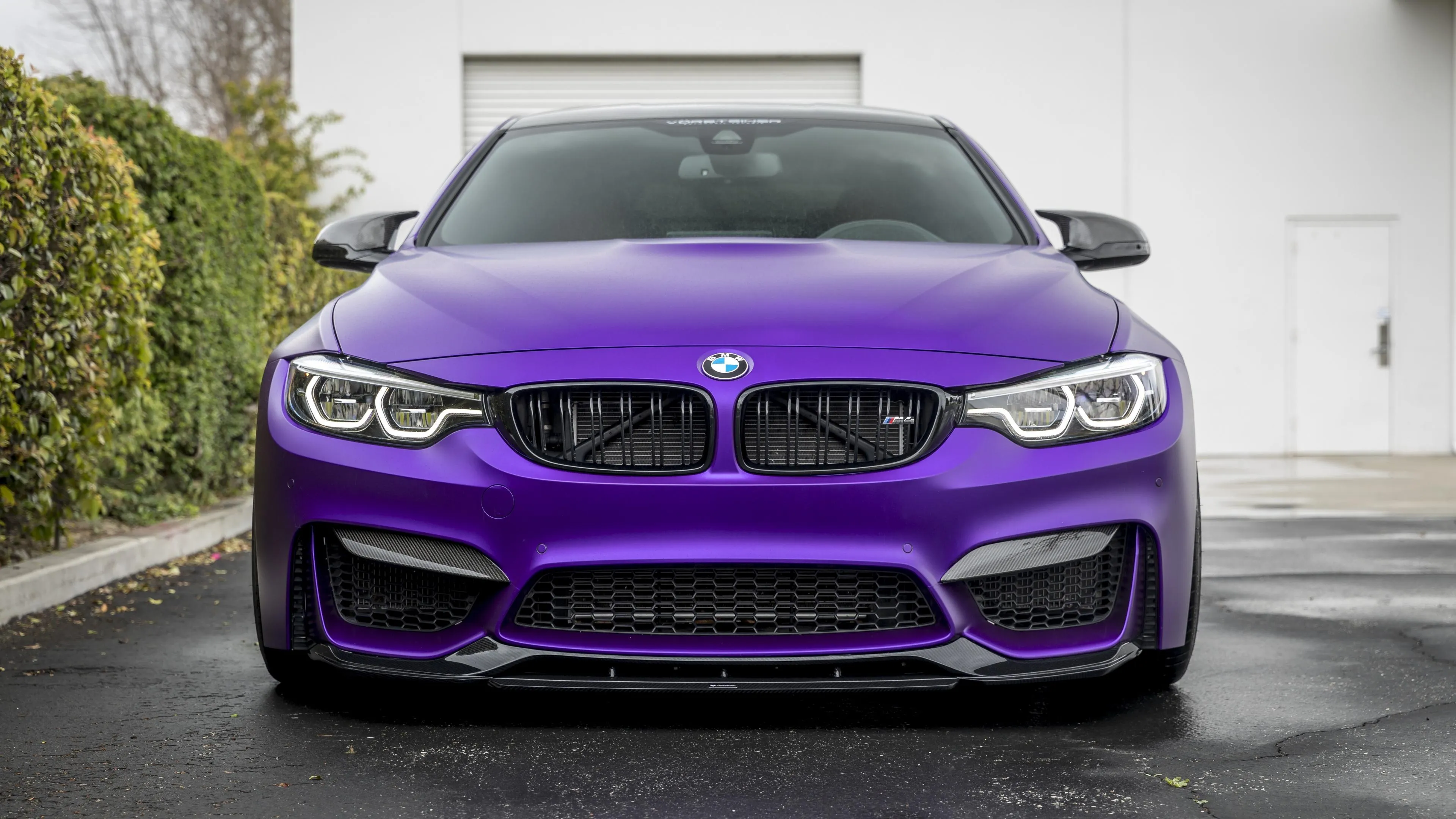 Purple Bmw M Series Parked in Front of a Modern Home Hd