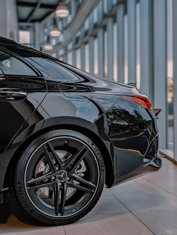 Rear Close Up of Black Mercedes Benz Sports Sedan image