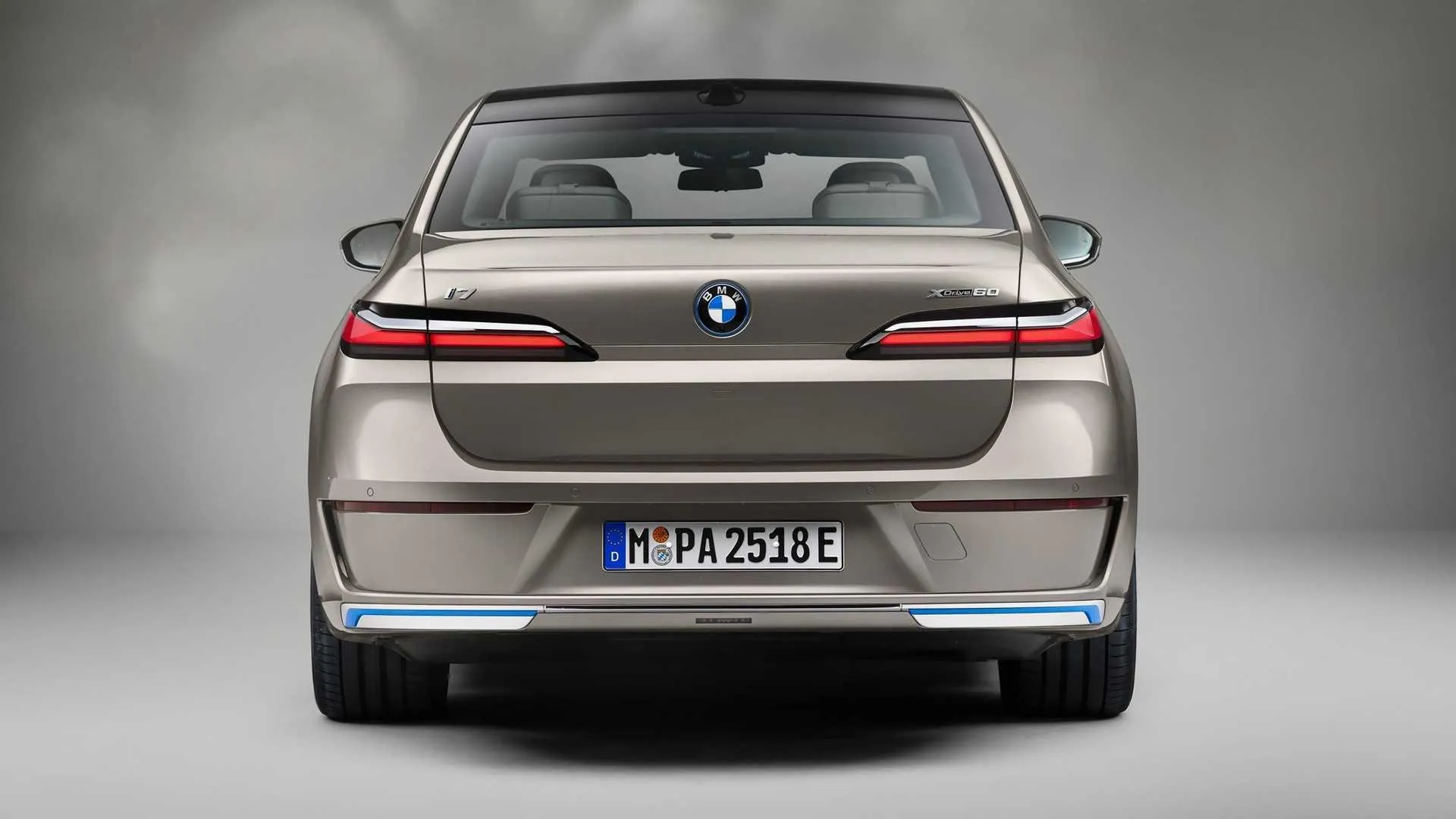 Rear Side of Modern Bmw Parked in Studio Environment Image